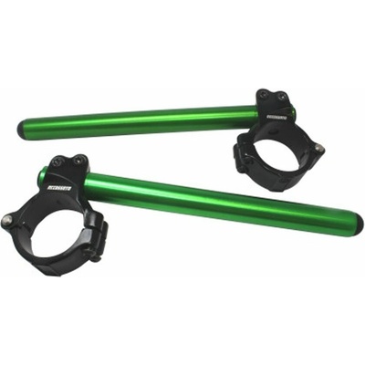 ACCOSSATO Aluminium-forged clip-ons ACCOSSATO CP003 with metal clamp composed of 2 half-rings 10 degrees inclination, green