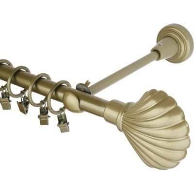 GARNÝŽE-HEBR Garnýž Mušle antik zlatá jednoduchá 200 cm
