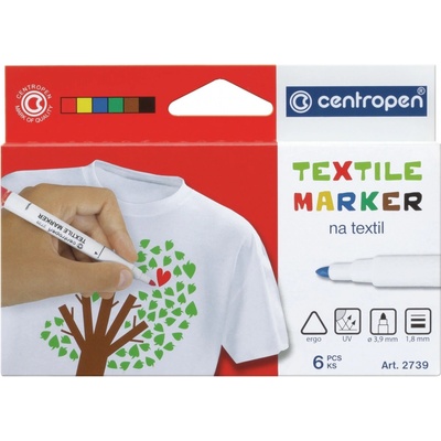 Značkovač Centropen 2739 na textil sada 6 ks