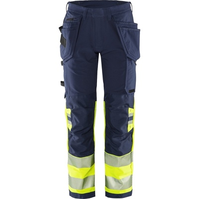 Fristads Výstražné nohavice 2643 GSTP Výstražná žltá Námornícka modrá