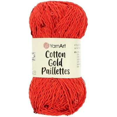 Yarnart Cotton Gold Paillettes 7115 červená