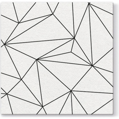 PAW ubrousky Airlaid L Geometric Lines White 40x40cm