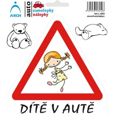 Walteco Dítě v autě - veselá holka, 150x180mm, samolepka Množství: 1 ks , 20181