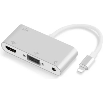 Image 1 of HooToo Lightning към HDMI VGA AV адаптер, 3 в 1 алуминиев, HDMI VGA AV адаптер за iPhone към телевизор