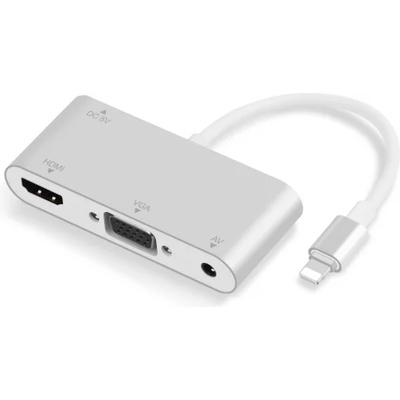HooToo Lightning към HDMI VGA AV адаптер, 3 в 1 алуминиев, HDMI VGA AV адаптер за iPhone към телевизор