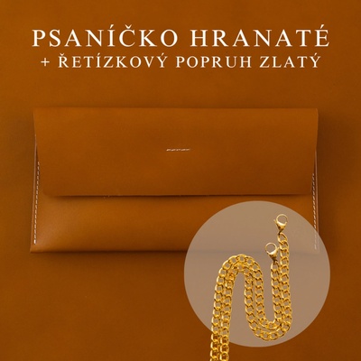 Wood Style psaníčko Hranaté Caramel Řetízkový zlatý