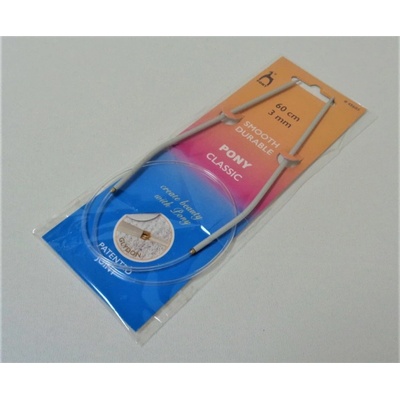 Kruhové pletací jehlice 60 cm č. 3 PONY