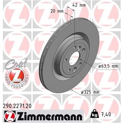 Brzdový kotúč (cena za 1ks) ZIMMERMANN 290.2271.20