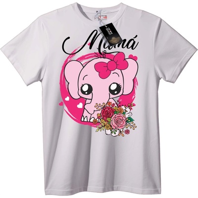 NOONEBRAND Тениска Мама Слон - 4XL, White