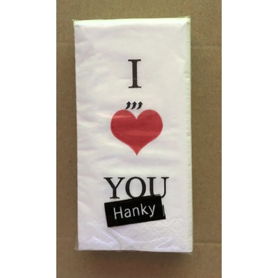 Paper Design papírové kapesníčky 4-vrstvé zamilovaný motiv I LOVE YOU 10 ks
