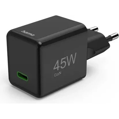 Hama Бързо мини зарядно GaN, USB-C, PD, 45 W, черно (HAMA-201987)