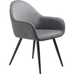 Unique Furniture Сив тапициран трапезен стол с подлакътници Minto - Unique Furniture (40240000)