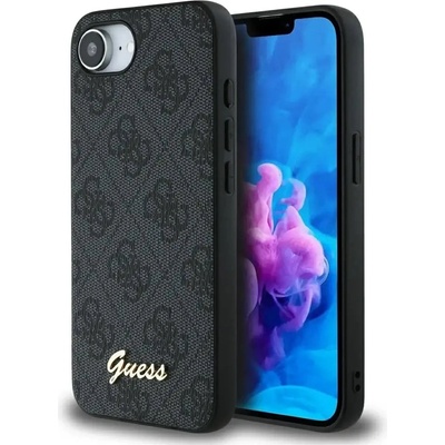 GUESS Калъф Guess 4G Script Logo MagSafe за iPhone 16e - черен (3666339453527)