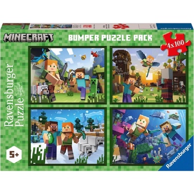 Ravensburger - Puzzle 4x100 Minecraft - 100 piese
