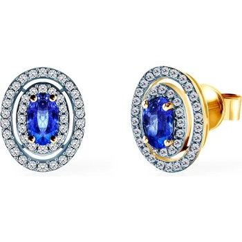 Image 1 of SAVICKI обеци: злато. диаманти. син сапфир