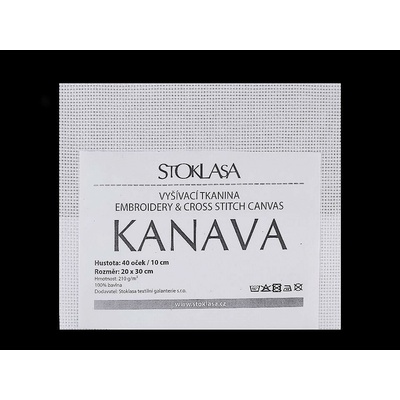 Stoklasa Vyšívací tkanina Kanava 20x30 cm 40 oček Balení: 1 ks, Varianta: bílá bílá