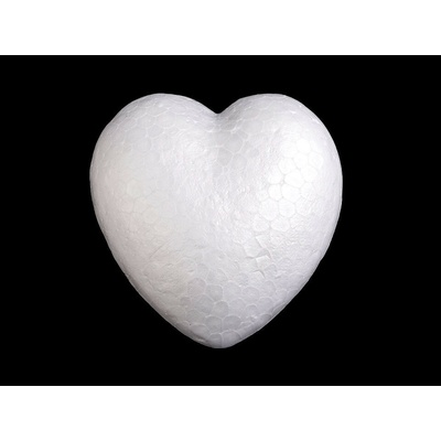 Srdce Ø8 cm polystyren bílá 20 ks