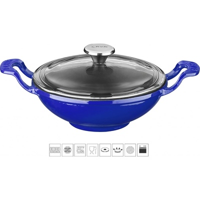 LAVA Metal Litinový wok modrý 16 cm