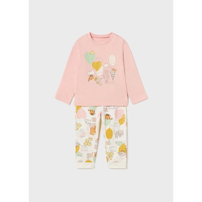 Pyžamo s dlouhým rukávem KOČIČKA světle růžové BABY Mayoral