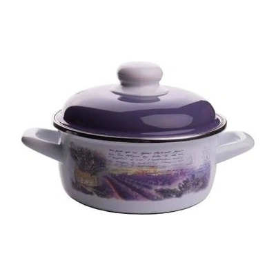 Metalac smaltovaný randlík s pokrievkou 18 cm - 2 L, Levanduľa