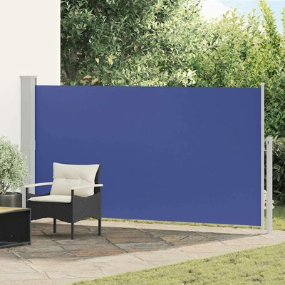 Greatstore Zatahovací boční markýza/zástěna na terasu 170 x 300 cm modrá