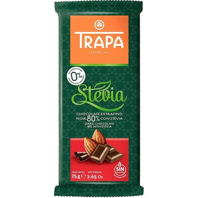 TRAPA Natural Jihlava Hořká se stévií 80% 75 g