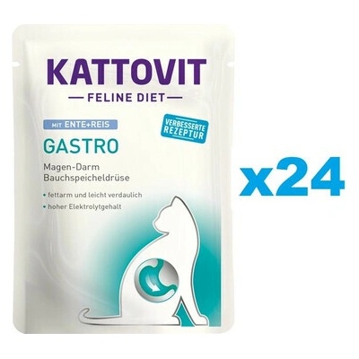 Kattovit Feline Diet Gastro Kačacie s ryžou 24 x 85 g