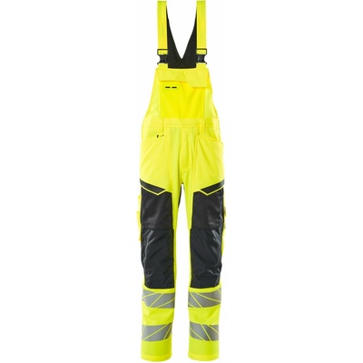 MASCOT ACCELERATE SAFE pracovné nohavice na traky 19569-236-17010 HI-VIS reflexná žltá/tmavomodrá, klasická veľkosť