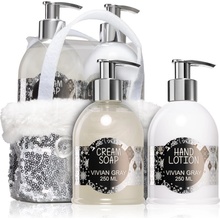 Vivian Gray Silver Christmas krémové mýdlo 250 ml + krém na ruce 250 ml dárková sada