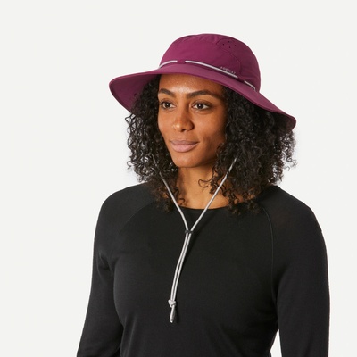 Forclaz dámsky trekingový klobúk MT500 s ochranou proti UV fialový fialová