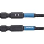 Makita Торсионен накрайник makita 1/4" impact ЧЕРЕН t15, 50 мм 2 бр. b-63775 (b-63775)