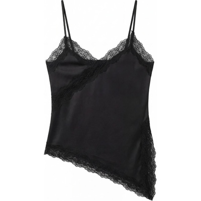 IMPERIAL Lace Accent Black top