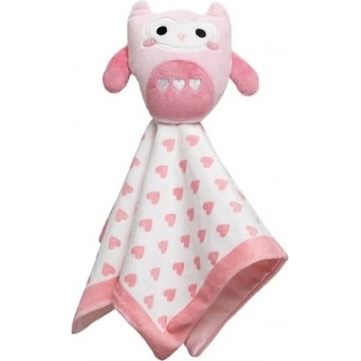 Pearhead Мека кърпичка Pearhead - Owl pink, С играчка (83109)