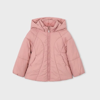 MAYORAL Зимно едноцветно яке basic за мини момиче в бледо розов цвят Mayoral