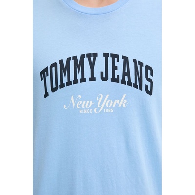 Tommy Jeans Памучна тениска Tommy Jeans в синьо с принт DM0DM20362 (DM0DM20362)