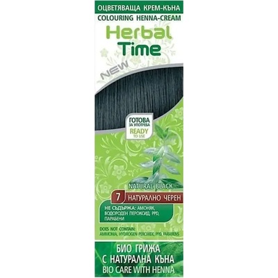 Herbal Time Оцветяваща крем-къна, 07 Натурално черен, 75 ml