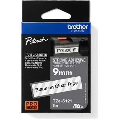 Samolepiaca páska Brother TZe-S121 9 mm číra/čierna