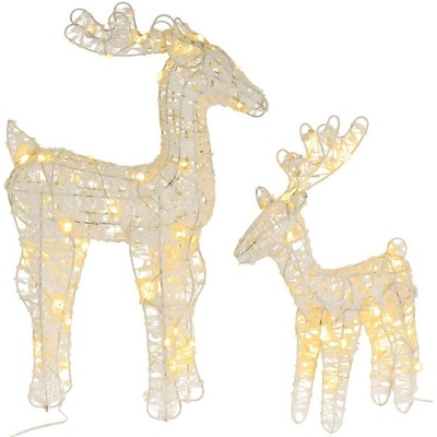 Nexos 85991 Sada 2 trblietavých sobov 45 LED s časovačom, teplá biela