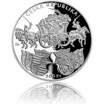 Česká mincovna stříbrná mince 200 Kč 2018 Vydání Klaudyánovy mapy proof 13 g