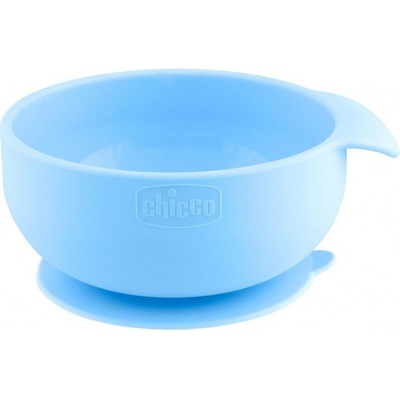 Chicco miska s přísavkou silikonová modrá chlapci 12,5 cm