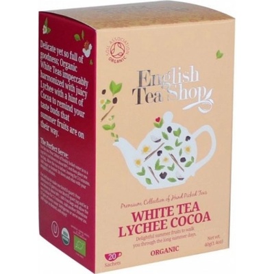 English Tea Shop čaj Bílý čaj Lychee kakao Bio 20 sáčků