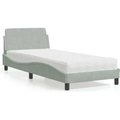 vidaXL 11461.3208331 Postel s matrací Dover světle šedá samet