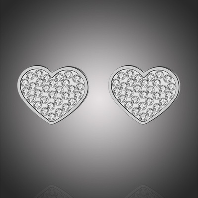 Victoria Filippi Stainless Steel ocelové náušnice se zirkonem Yara pecky srdce NAUE20036-4/14 stříbrná