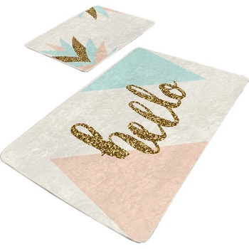 Mila Home Кремави златни кадифени постелки за баня в комплект от 2 бр. 60x100 cm Hello - Mila Home (Bathmat-2li-Set165)