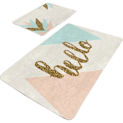 Mila Home Кремави златни кадифени постелки за баня в комплект от 2 бр. 60x100 cm Hello - Mila Home (Bathmat-2li-Set165)