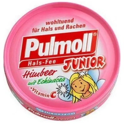 PULMOLL Пастили за гърло за деца с Ехинацея , Pulmoll Junior Sugar Free Lozenges with Echinacea & Vitamin C to Boost the Immune 50g