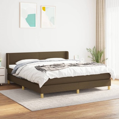 vidaXL 11461.3130124 Boxspring postel s matrací tmavě hnědá textil