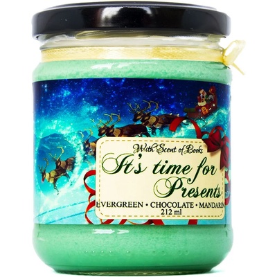 With Scent of Books Ароматна свещ - It's time for presents, 212 ml