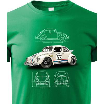Dětské tričko Volkswagen Beetle 53 Zelená Canvas tričko Bezvatriko.cz 2307