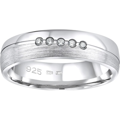 SILVEGO Snubní stříbrný prsten v provedení se zirkony pro ženy QRZLP012W